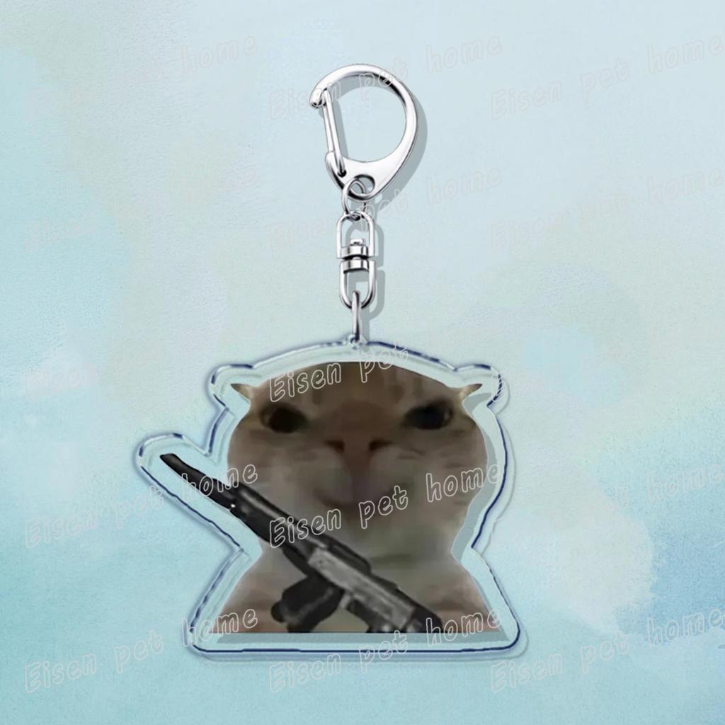 Beliebte Niedliche Katze Lustige Schlüsselanhänger für Zubehör Tasche Haustier Katzenliebhaber Meme Miau Schlüsselanhänger Ring Schmuck Fans Geschenke Schlüsselanhänger