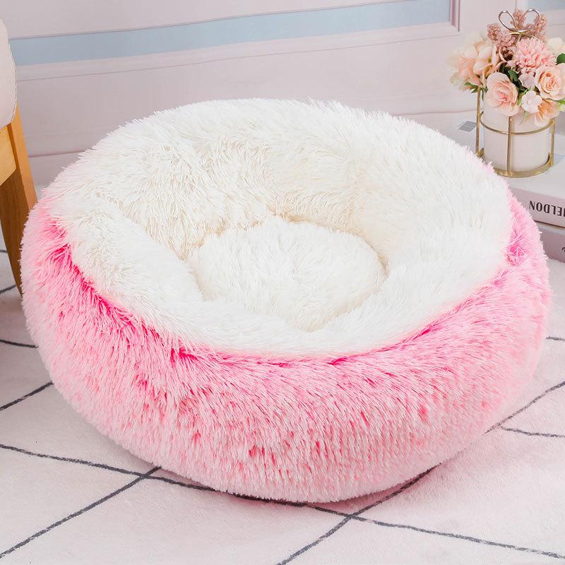 Winter Plush Two-color Doghouse Round Cat Nest Sleeping Comfort Pet Nest Plush Non-slip Nest