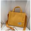2026 New Corduroy Canvas Bag Women's Shoulder Crossbody Handbag Small Square Bag