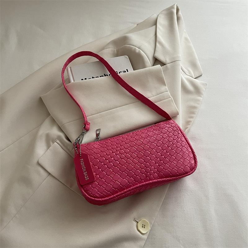 Minimalist Woven Large Capacity Casual Single Shoulder Handheld Handbag Small Square Bag