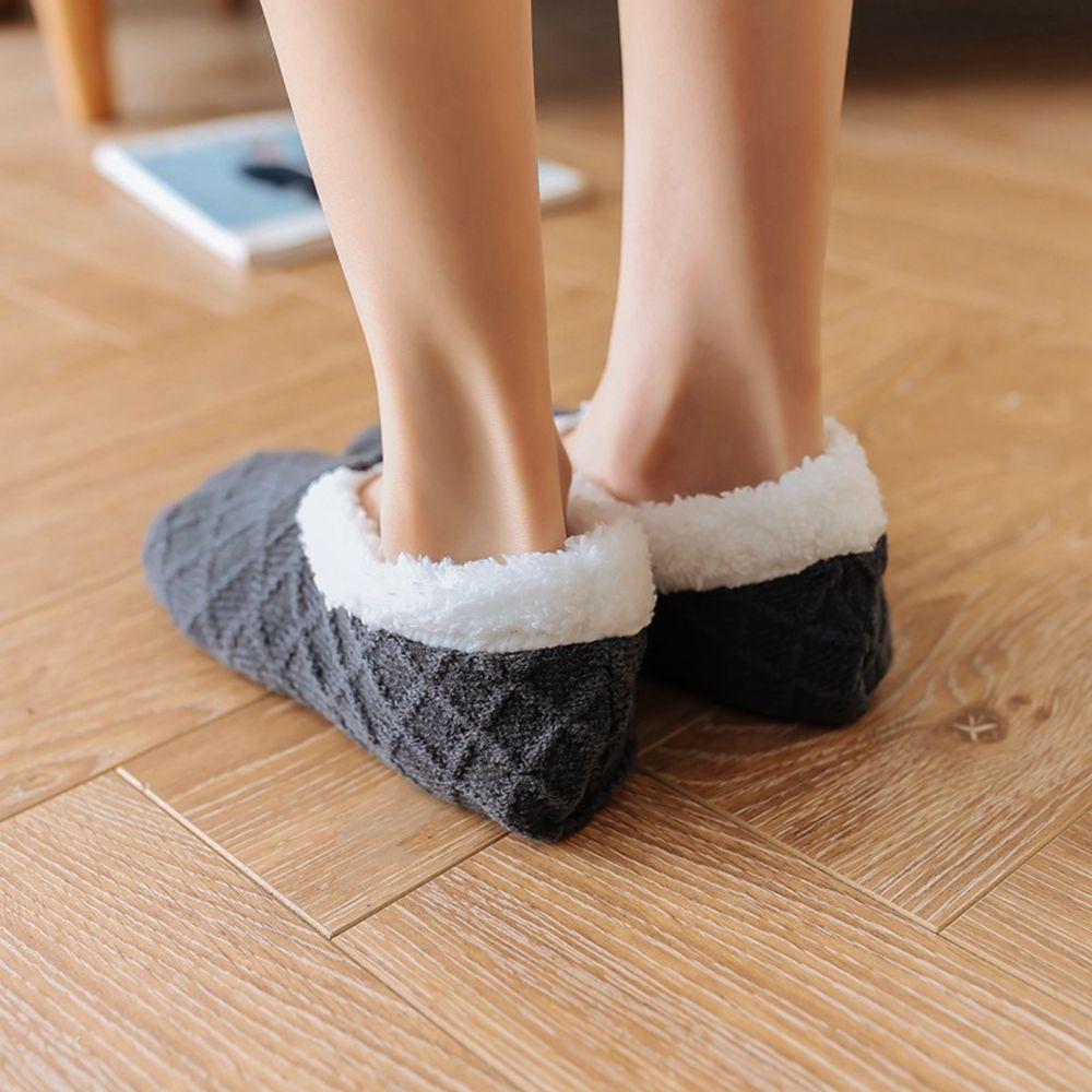 Indoor Socks Plush Solid Color Floor Socks Female Hosiery Winter Floor Shoes Coral Fleece Socks