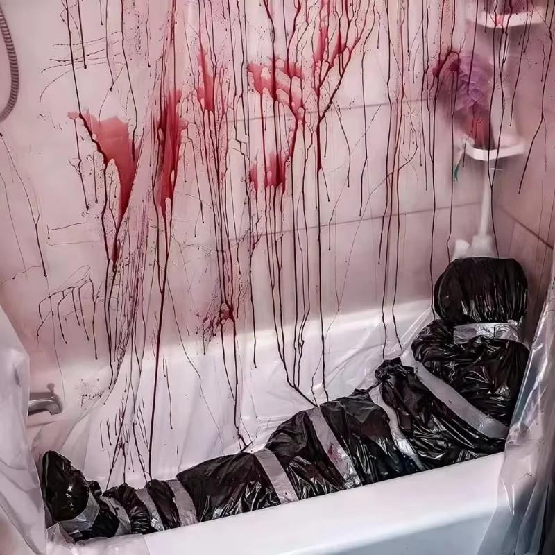Halloween Corpse Props Horror Bloody Body Bag Haunted House Hanging Decoration Set Outdoor Patio Scary Shroud Decoration