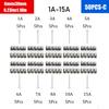 Car Fast-Blow Glass Tube Fuses 0.1A~35A Quick Blow Car Glass Tube Fuses Assorted Kit for Car Light Inflator