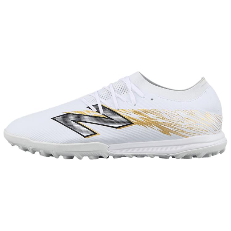 New Balance Furon V8 Comfortable Simple TF (Rubber Studs) Durable Breathable Fit Soccer Shoes Unisex Soccer Shoes White Platinum Black SF1TWG8