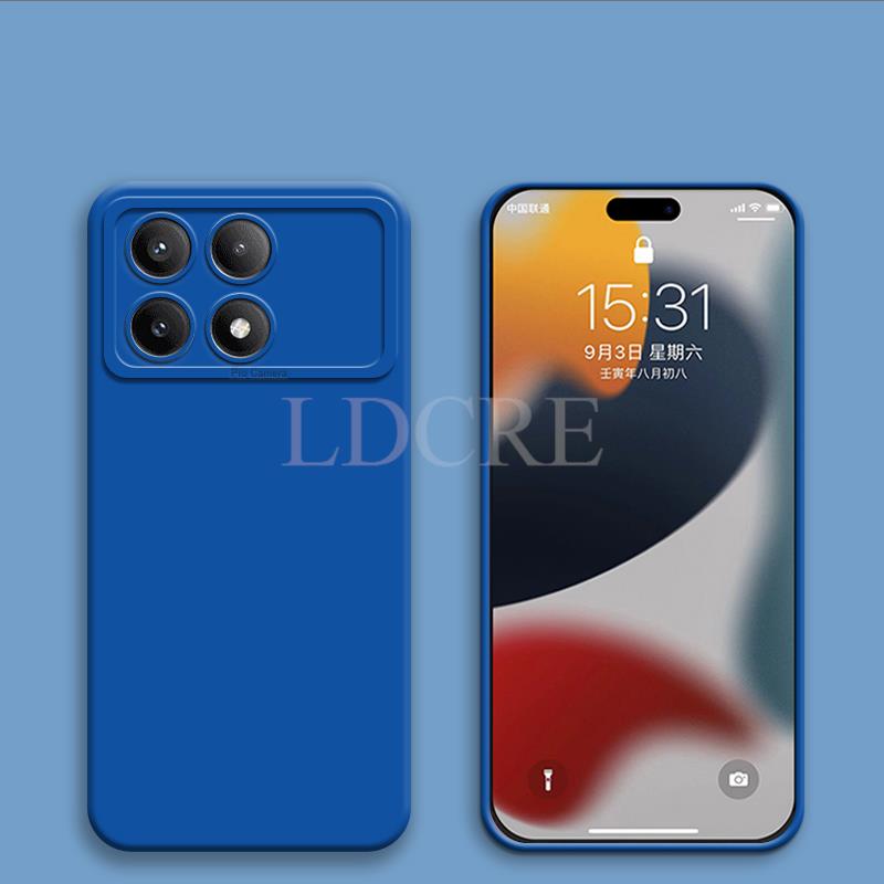 

Для Xiaomi POCO X6 Pro Чехол Популярный Жидкий Силиконовый Новый Защитный Чехол Для Камеры POCO X6 Pro Чехол TPU Чехол Для Телефона POCO X6 Pro Чехол POCO X6 темно-синий