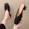 2025 Wearing Half Slippers Outside The Bao Head Female Grandma Shoes Spring and Summer New Coarse with Lazy Sandals Gentle Wind
