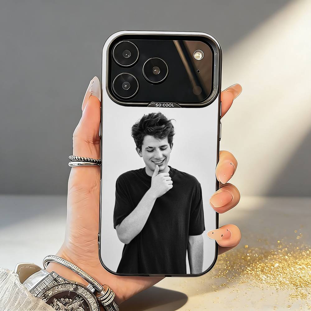 

C-Charlie P-Puth Singer Phone Case For iPhone17,16,15,14,13,12,11,Pro,MAX Gray Matte Silicone Black Cover iPhone14