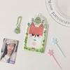 PVC Photocard Holder Keychain Cartoon Animal Hanging Decoration ID Badge Holder Idol Card Display Protector Photo Card Holder