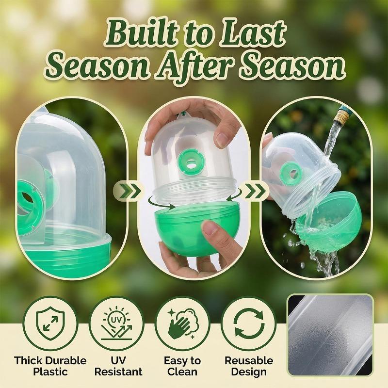 1-10PCS Reusable Fly Trap Hanging Wasp Hornet Catcher Plastic Insect Trap for Garden Orchard Farm Outdoor Pest Control