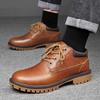 Genuine leather men's shoes Classic British Fashion Thick Bottom Style Formal Party Office High quality adult shoes Retro Brown