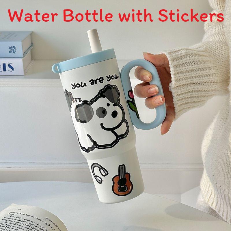 

Summer Cooling Water Bottle With Handle 316 Stainless Steel Insulated Cup For Home Outdoor Car Use синий