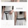 Womens PU Double Layer Thin Belt With Alloy Pin Buckle Y2K Streetwear Fashion Accessory Casual Outfits