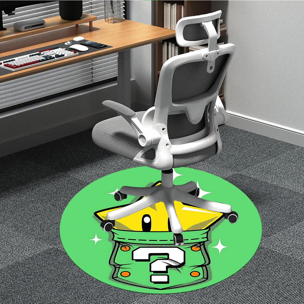 

1pc Mario Star Pocket Office Round Area Rug, Under Office Chairs Bedroom Living Room Home Decor a1022236 80cm by 80cm