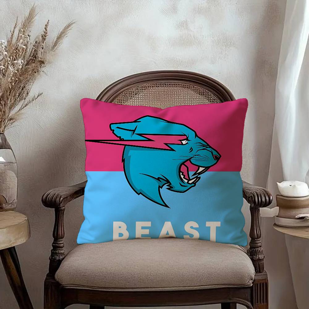 Logo M-Mr cool Beast Cushion Cover Car Throw Pillow Case For Sofa Car Christmas Gift 40x40cm 45x45cm