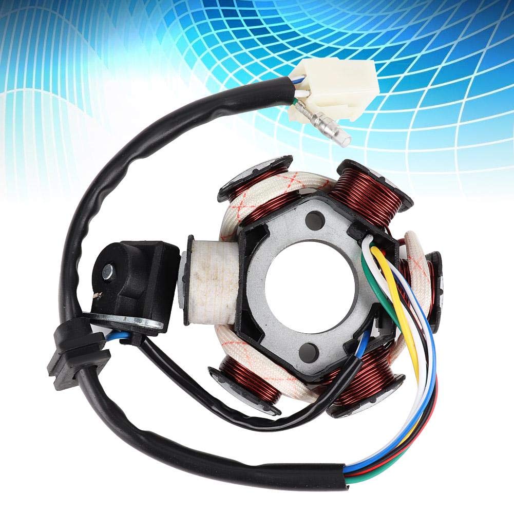 Qiilu Magnetic Stator, 6 Coils 5 Wires Magnetic Stater Coil Fits 50cc 70cc 90cc 110cc 125cc ATV Go Kart