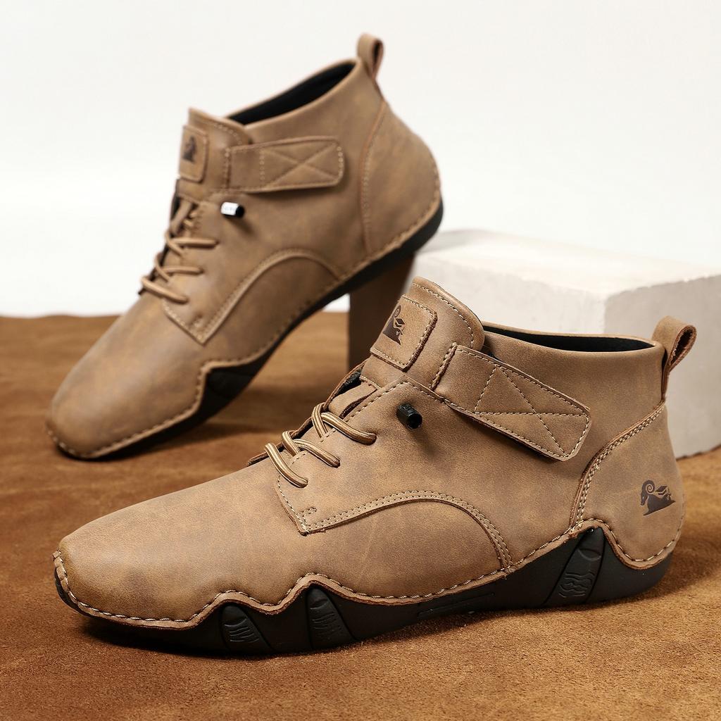 Men Casual Boots Leather Men Shoes Luxury Brand High Quality Ankle Boots Waterproof Winter Sport Shoes for Men Motorcycle Boots