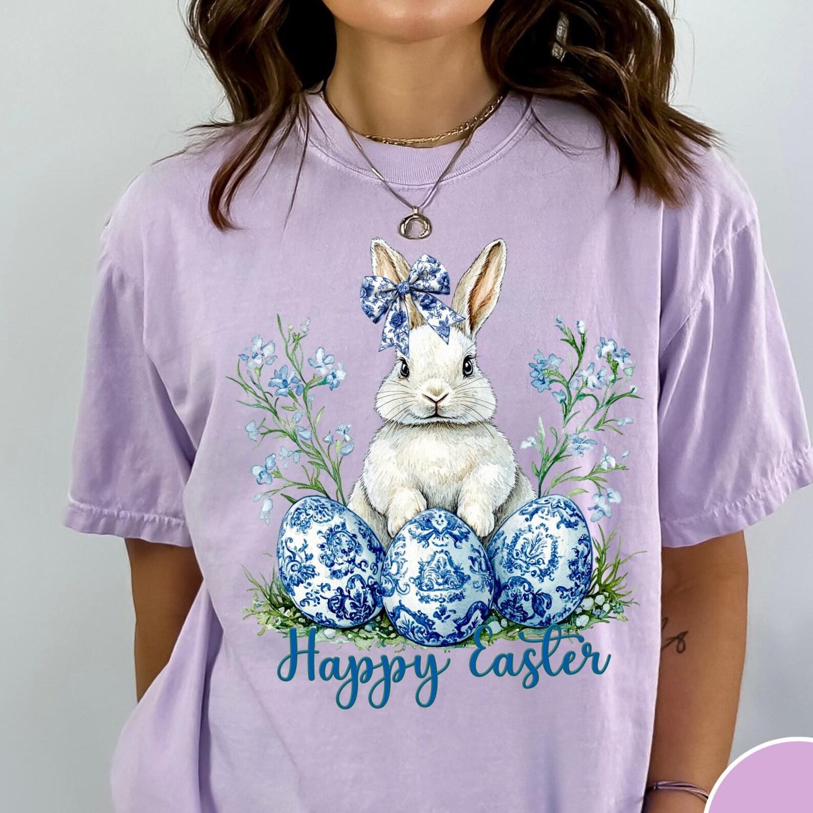 Happy Easter Comfort Colors® T-Shirt, Vintage Easter Shirt, Women s Easter T-Shirt, Trendy Holiday Cute Easter Shirt, Retro Easter Bunny Tee 3XL