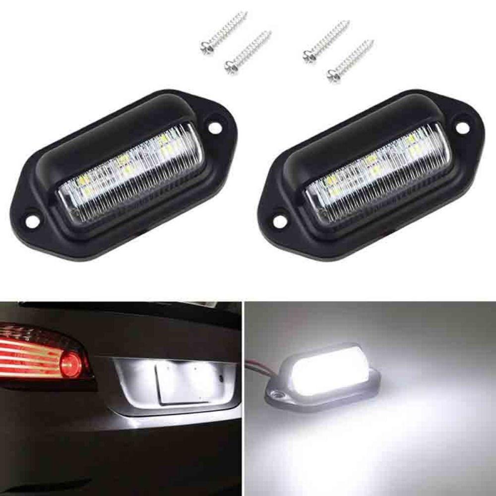 2Pcs Universal LED License Plate Light 12V-24V Side Lamp Step Bulbs Traffic Light Van Installation