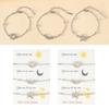 Stainless Steel for Sun Moon Star Bracelets Temperament Chain Couple Card Bracel