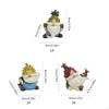 62KD Pineapples Gnomes Ornament Resins Statues Mini Dwarfs Figurine Fruit Gnomes Decorations for Bedroom Shelf Yard Shelf