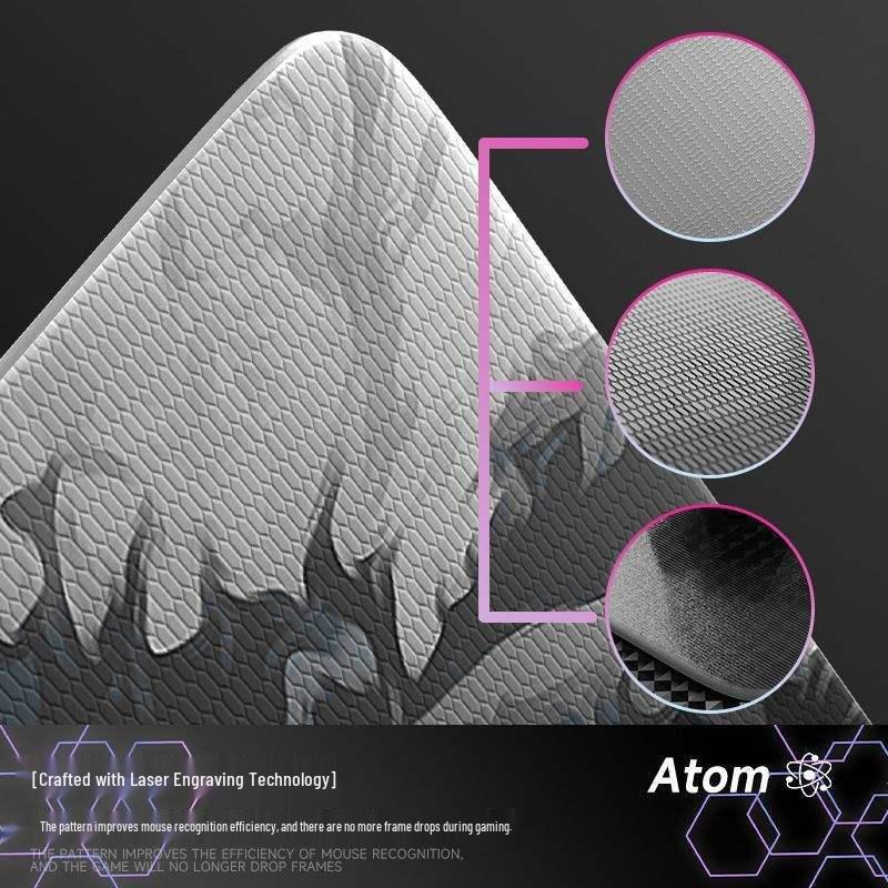 Atom Adam Tempered Photovoltaic Glass Mouse Pad – Smooth, Upgraded FPS Gaming Desk Mat for Office and Home