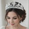 Sparkling Baroque Crystal Crown Gorgeous Elegant Luxury Crystal Tiara Dazzling Vintage Rhinestone Tiara Gorgeous Accessories
