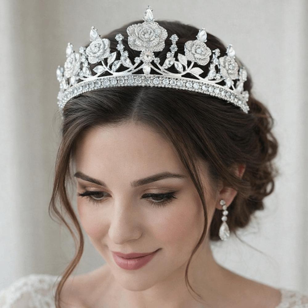 Sparkling Baroque Crystal Crown Gorgeous Elegant Luxury Crystal Tiara Dazzling Vintage Rhinestone Tiara Gorgeous Accessories
