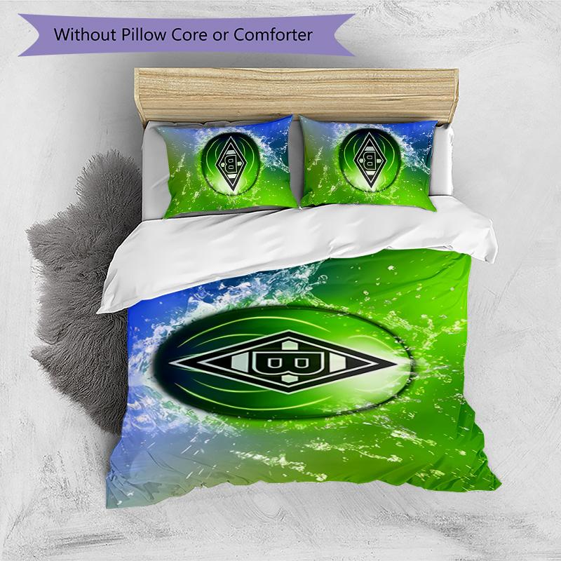 3pcs Borussia Monchengladbach logo pattern bedding set duvet cover set includes duvet cover &pillowcases,perfect all season bedroom decoration&gift