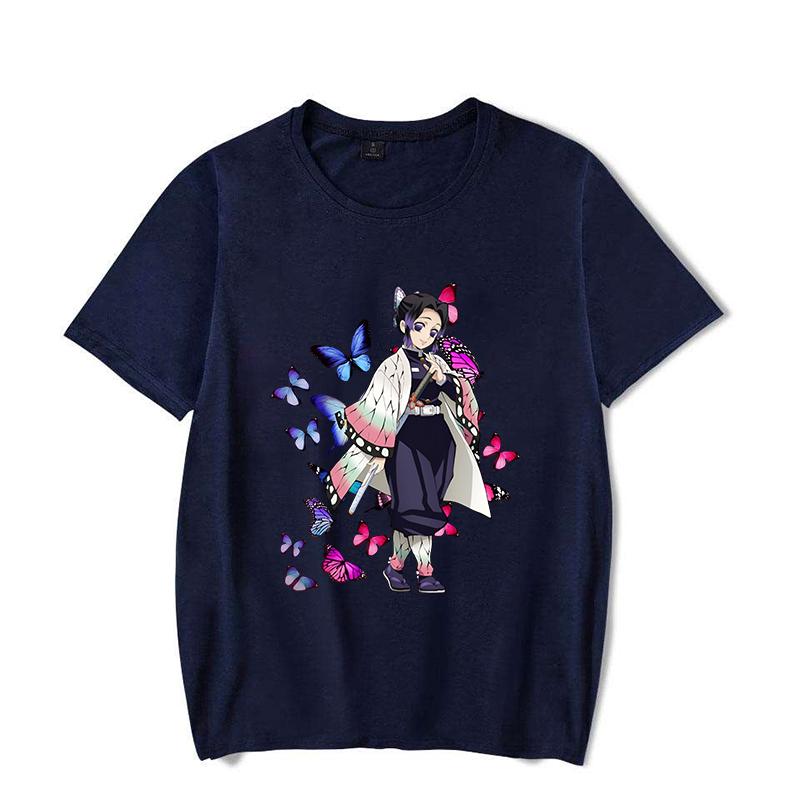 New Kochou Shinobu Printed T-shirts for Women Summer Tee Shirts Hot Anime Casual Short Sleeve Round Neck Tops T-shirts