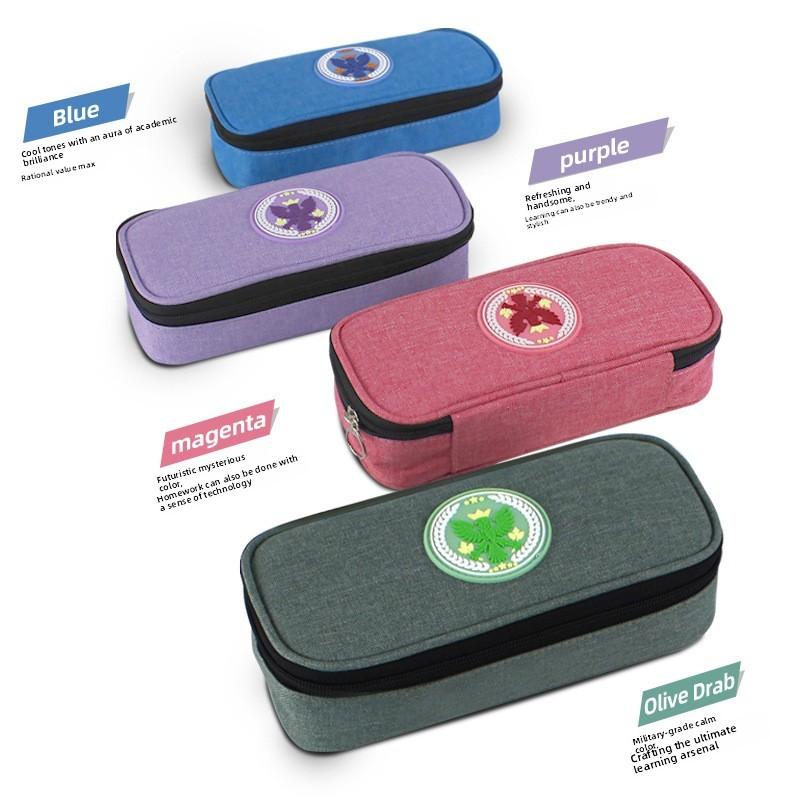 Oxford Fabric Large Capacity Pencil Case With Stylish Design For Students And Office Use