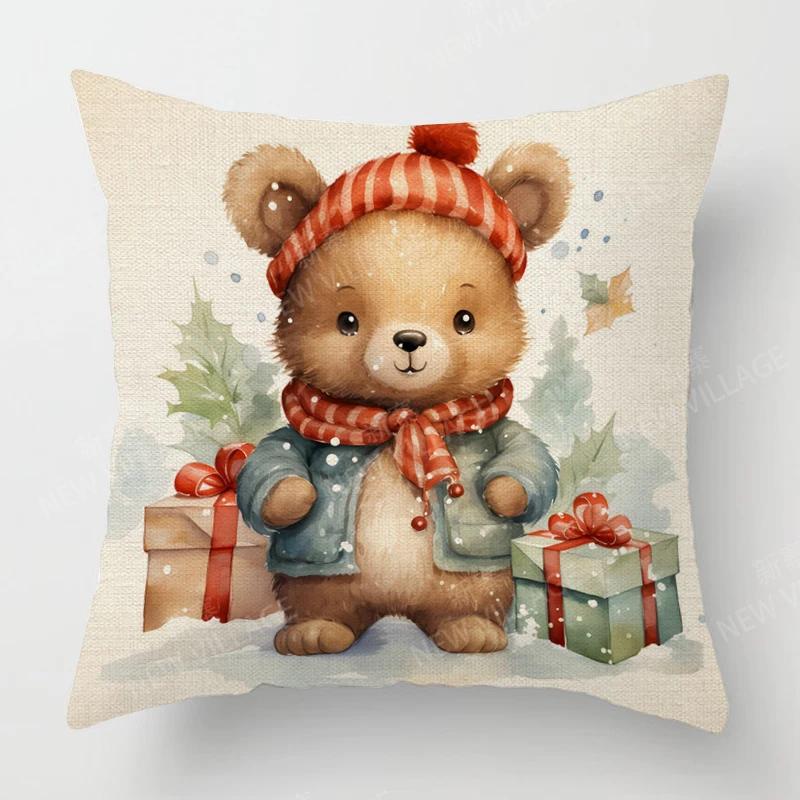 Dekoratives Kissen Wohnzimmerdeko Sofakissenbezug 40*40 40x40cm 60x60cm 45x45cm 50x50cm Pflanze Winter Frohe Weihnachten