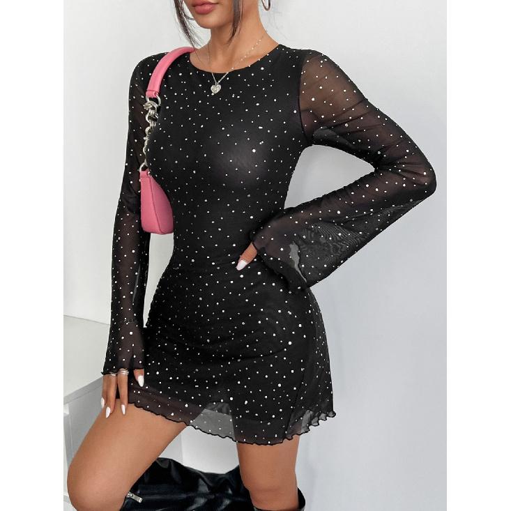 Damen Kurzes Frühlings- Und Sommerkleid, Sexy, Modisch, Lässig, Urlaub, Täglich, Kurzärmlig, Satin-Hosenträgerkleid