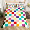 Geometric Abstract Duvet Cover Full King Checkered Bedding Set Aesthetic Checkerboard Plaid Comforter Cover for Boys Girls Teen