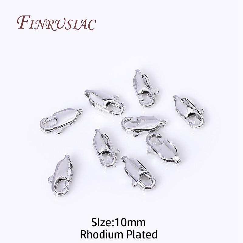 18K Gold Plated Brass Oval Lobster Clasp Connector Rhodium plated Lobster Clasps Lock DIY Jewelry Making Findings Supplies