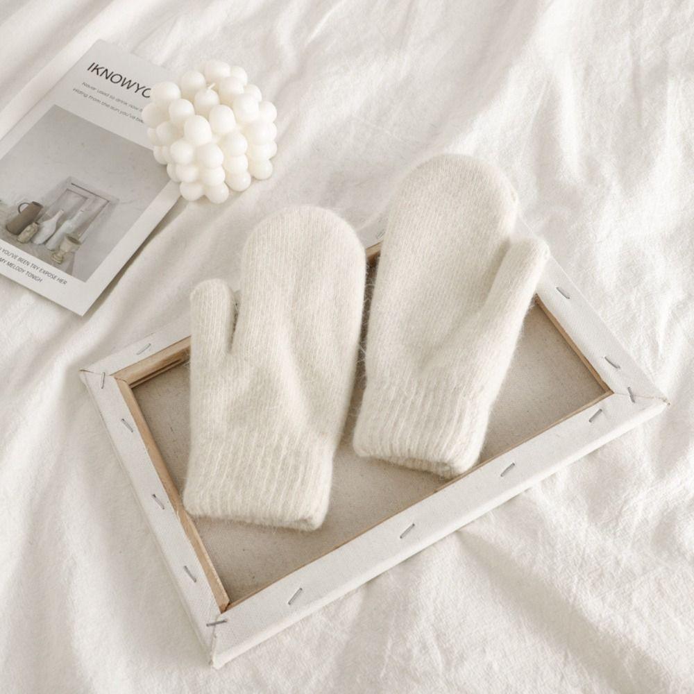 Gloves Warm Wool Gloves Korean Style Mittens Full Fingers Gloves Rabbit Fur Gloves Unisex Gloves
