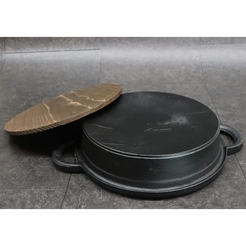 Asahi Cast Iron Gyoza Pot, 28cm (Gas/IH Compatible), Commercial Grade