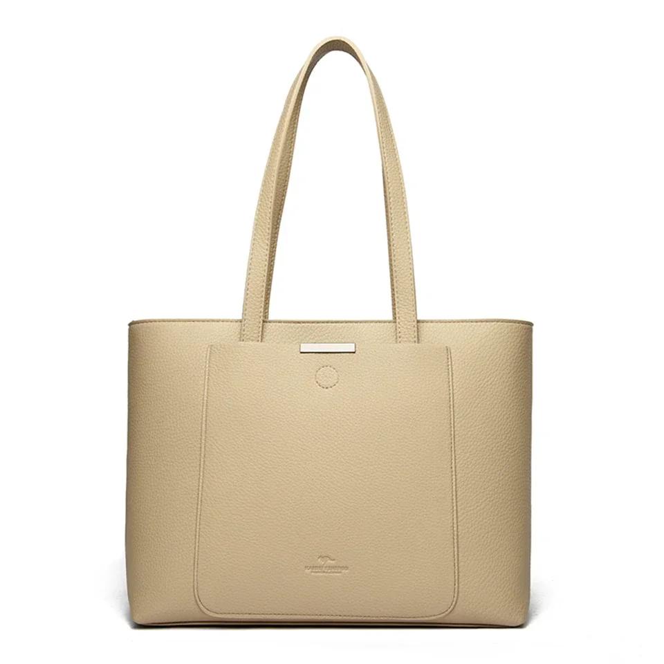 Genuine Brand Soft Leather Shoulder Bag For Women Luxury Designer Casual Tote Bag Ladies Purse Shopping Commuting