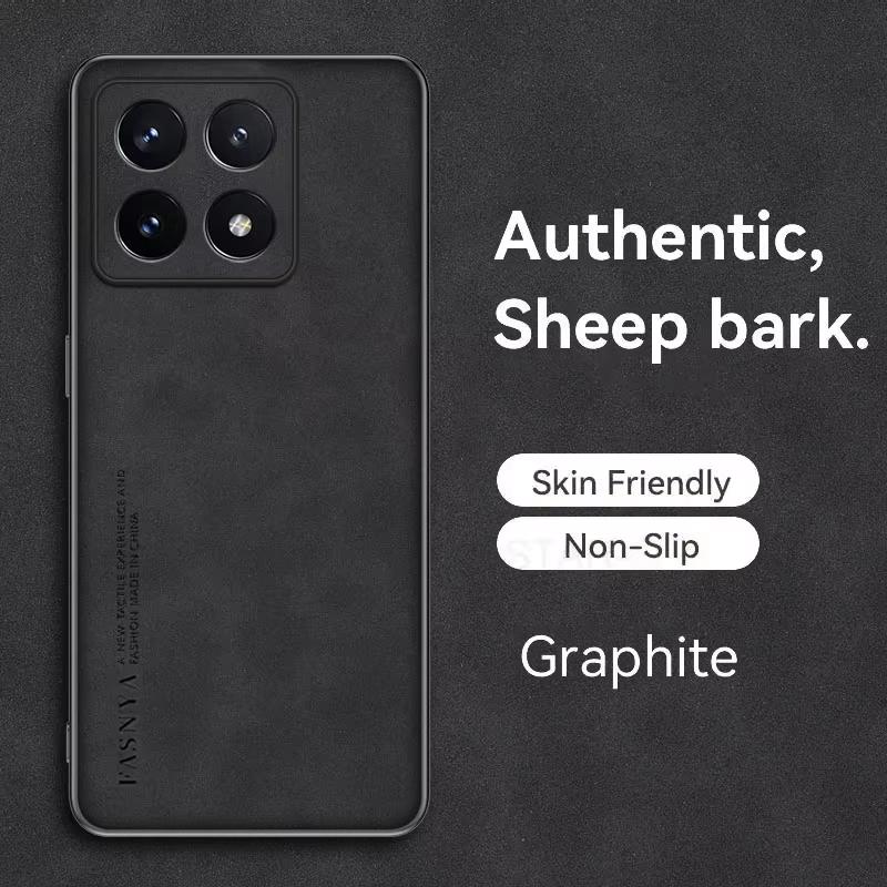 Mi14t 14tpro Luxury Sheepskin Leather Case For Xiaomi Mi 14t Pro 5g Business Retro Protect Back Cover On 14 T Xiaomi14t Shell