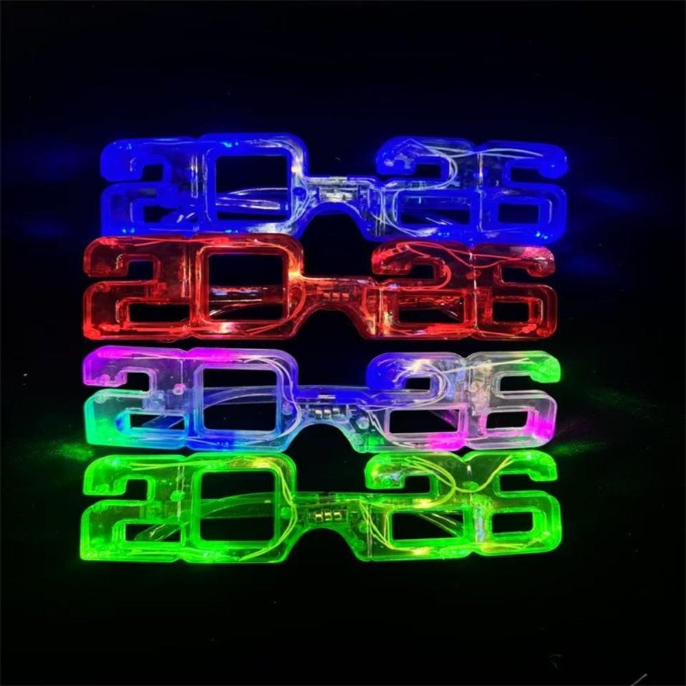 LED Glow 2026 LED Glow Glasses Number New Year Party Glasses 2026New Year Glow Glasses  Decorations
