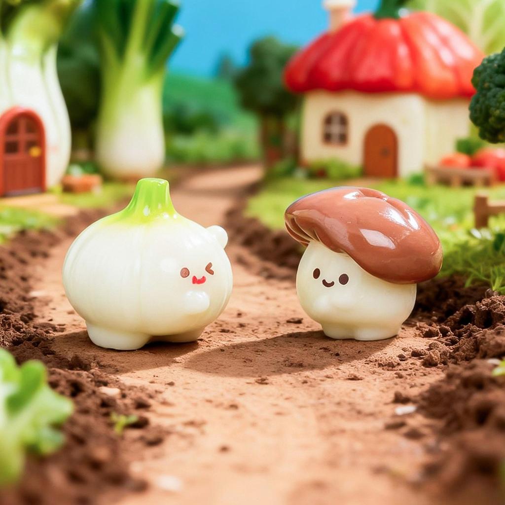 10-30pcs Cartoon Vegetables Tomato Resin Craft Figurine DIY Home Decor Miniature Fairy Garden Bonsai Moss Decoration Accessories