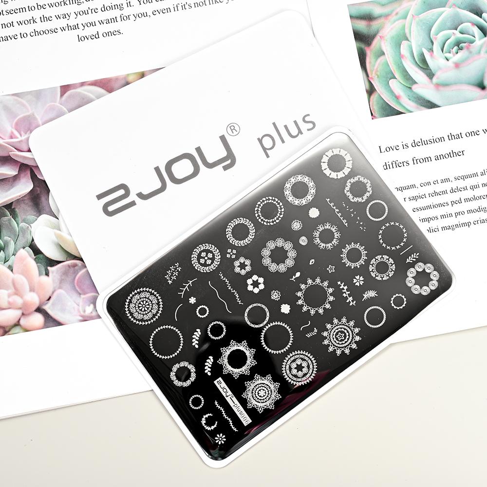 Destičky na ražení nehtů Zimní linky svetru s pruhovaným vzorem Šablony na nehty DIY geometrický kostkovaný design nehtová deska Obrázek Decoratio