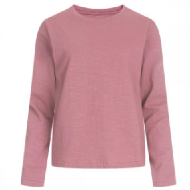 Shop Women Basic Semi Crop Round Neck Long Sleeve T shirT True Purple Dai Wsh