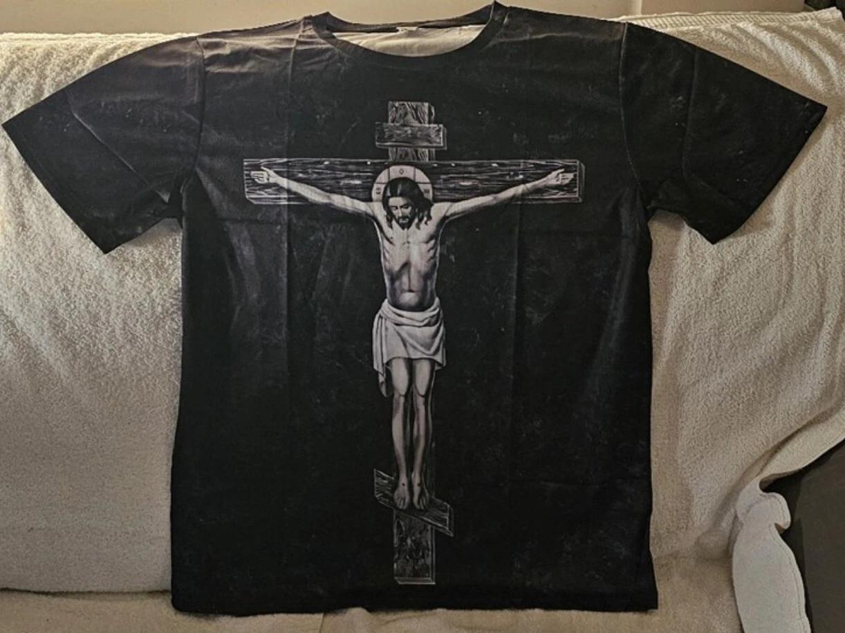 JESUS CHRIST ON THE CROSS CRUCIFIX HOPE SACRIFICE RELIGIOUS RELIGION T-shirt S