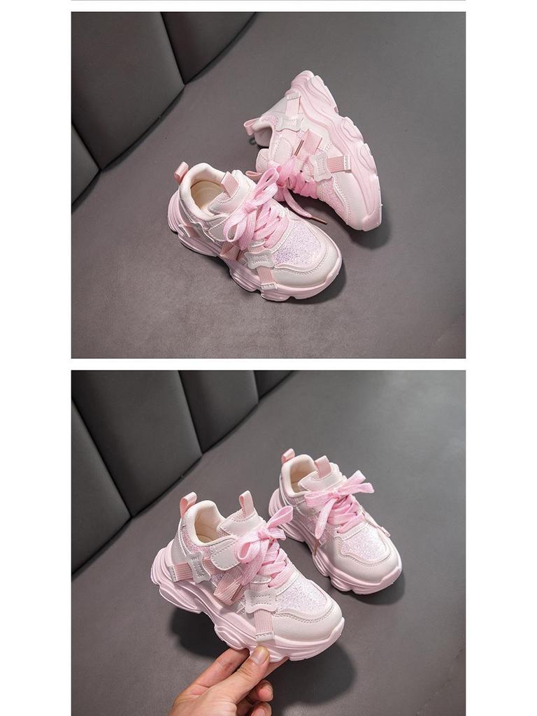 Girls' Lightweight Non-Slip Sports Shoes - Spring 2026 Soft Sole Fashion for Middle & Big Kids