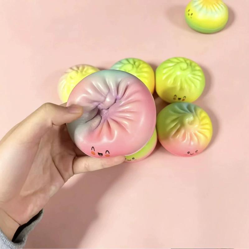 Simulation Dumpling Soft Colorful Stress Relief Toy Anti Anxiety Fidget Gift For Adults Relieve Adhd And Pressure