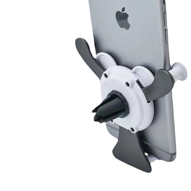 Cartoon Smiling Bear Car Phone Holder: Air Outlet Gravity Mount.