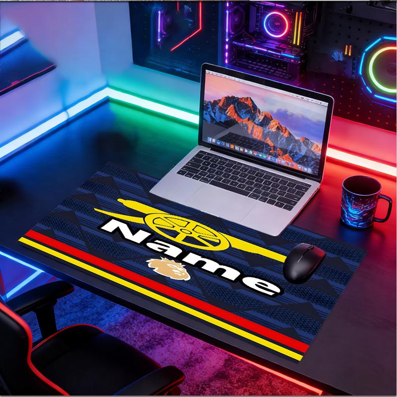 Custom Name Personalized football team Pattern Mousepad, Laptop PC Desk Mat, Decorative Desk Mat for Home Keyboard Pad Gift
