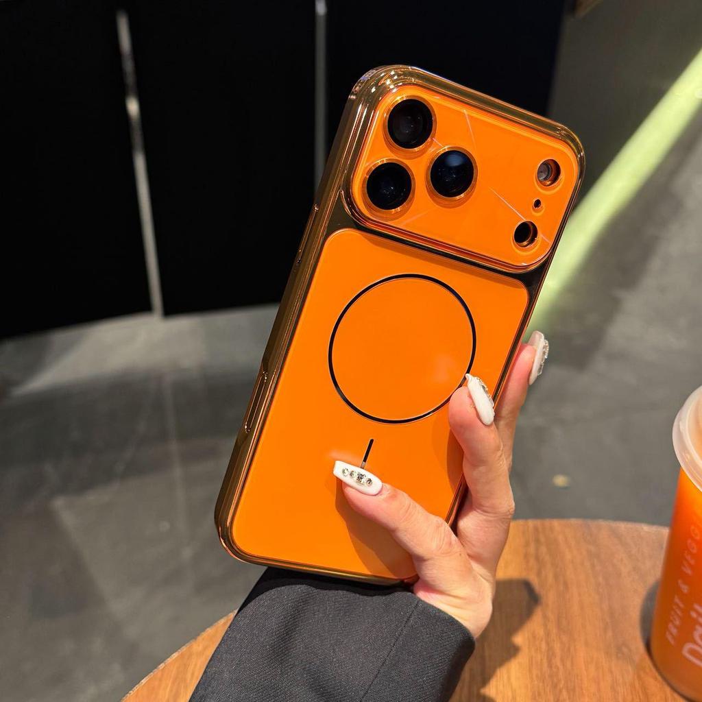 iPhone 16/17 Pro Max Compatible Case with Magnetic CD Pattern & Full Coverage, 14 Buttons