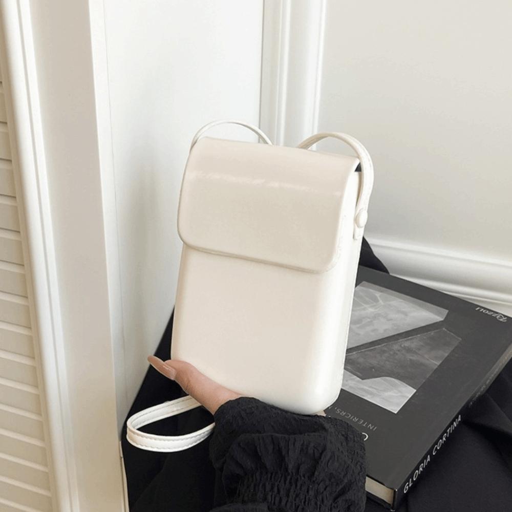 Korean Square Phone Bag Solid color Crossbody Bags Portable Flap Shoulder Purse  Ladie