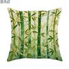 2D Flat 1pc Christmas Bohemian Bamboo Green Throw Pillow Covers Decorative Pillowcases One-Sided Prin